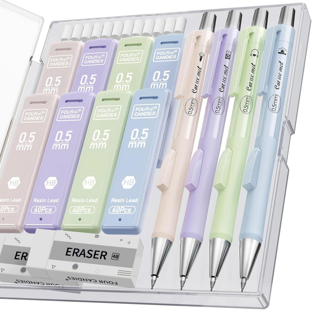 Pastell-Druckbleistifte Set 0,5mm HB 480 Minen Zeichnen Sketching