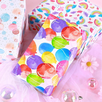 Geschenkpapier Kinder Tiere, 5 Blätter, 70x50cm für Geburtstag