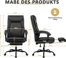 Ergonomischer Bürostuhl mit Fußstütze und Lendenwirbelstütze