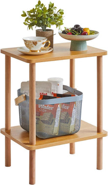 Beistelltisch aus Holz mit 2 Ebenen 39x29x53cm Sofa & Nachttisch