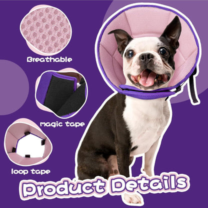 Halskrause Leckschutz Hund einstellbar lila Größe M 28-36cm