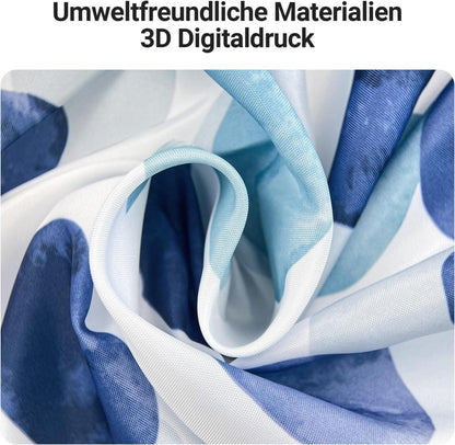 Duschvorhang Blaue Blüten 300x200cm, Antischimmel, Wasserabweisend, Waschbar, Polyester