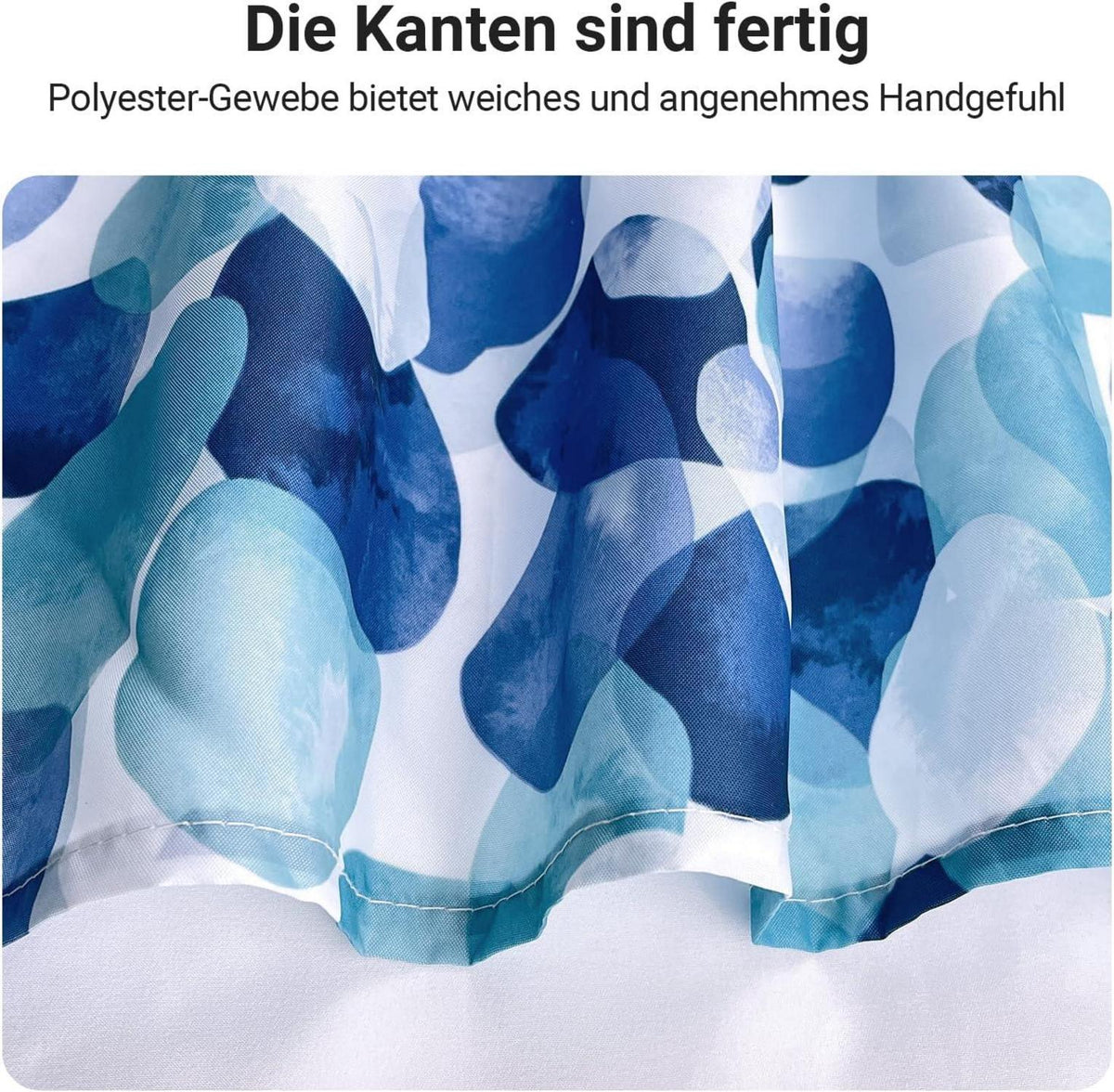 Lerores Duschvorhang Blaue Blüten 300x200cm Wasserdicht Polyester
