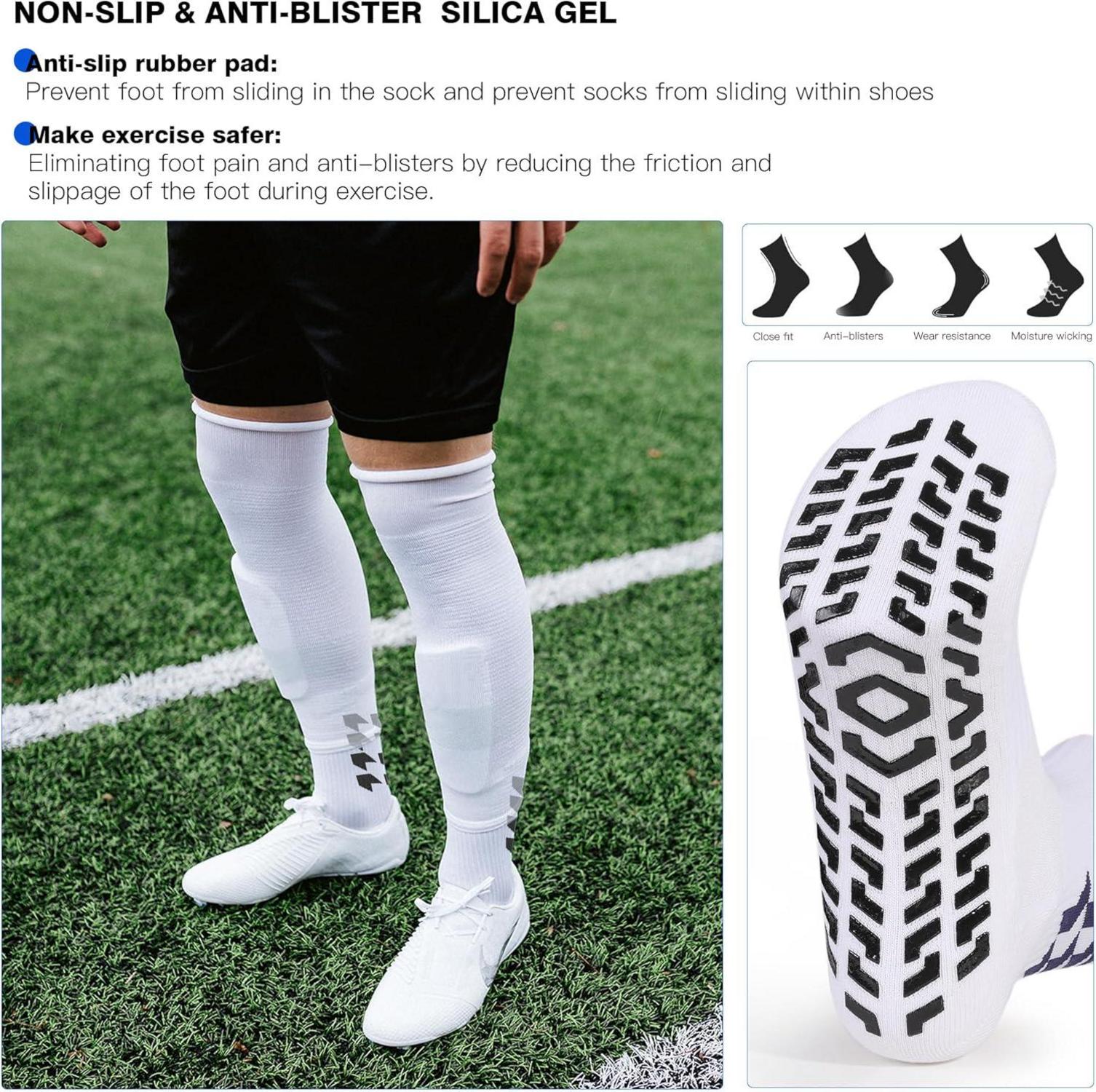 Closemate 3 Paar Rutschfeste Fußballsocken Herren Damen 39-46 Schwarz Blau