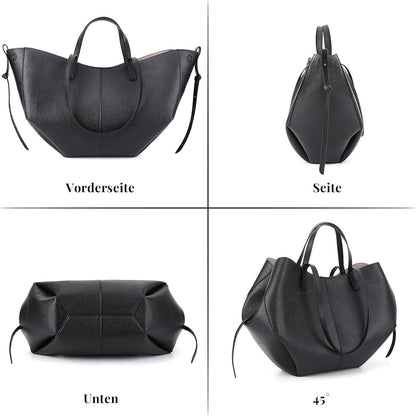 Kunstleder Tote Bag Damen Schultertasche Groß Handtasche Beuteltasche