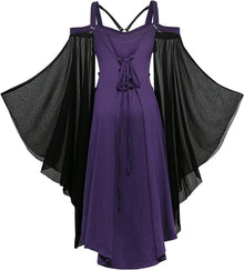 Gothic Mittelalterliches Damenkleid Vintage Schwarz
