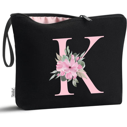 Personalisierte Kosmetiktasche mit Initialen, Schwarz