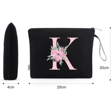 Personalisierte Kosmetiktasche mit Initialen, Schwarz