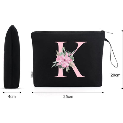 Personalisierte Kosmetiktasche mit Initialen, Schwarz