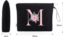 Personalisierte Kosmetiktasche mit A-Z Buchstaben Schwarz M