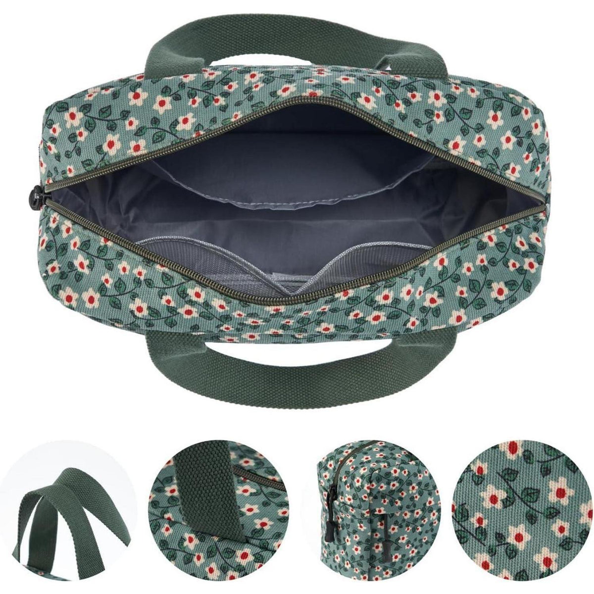Große Cord Kosmetiktasche für Damen - Grün