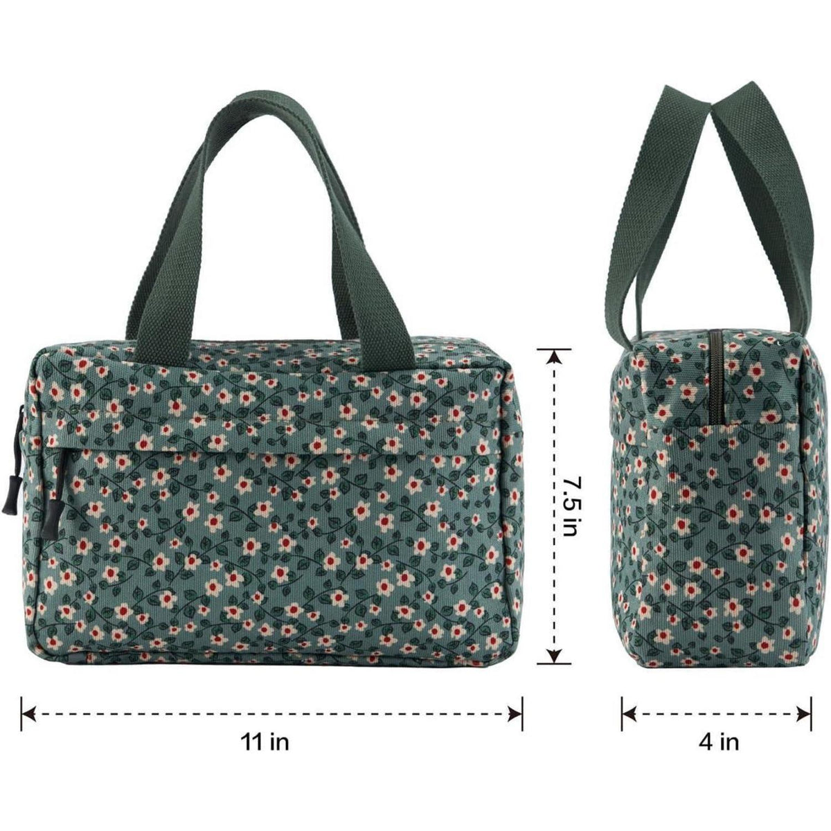 Große Cord Kosmetiktasche für Damen - Grün