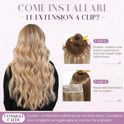 Echthaar Clip-Ins Blond Balayage 55cm