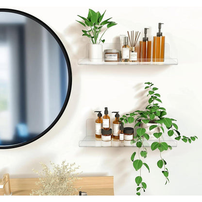 3er Set Wandregal Acryl Transparent ohne Bohren 30cm