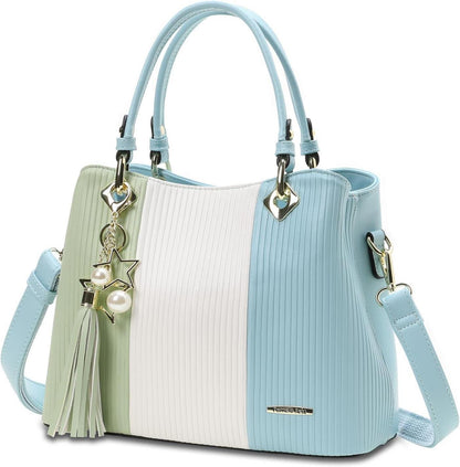 Streifen Handtasche Damen Multifunktions Umhängetasche
