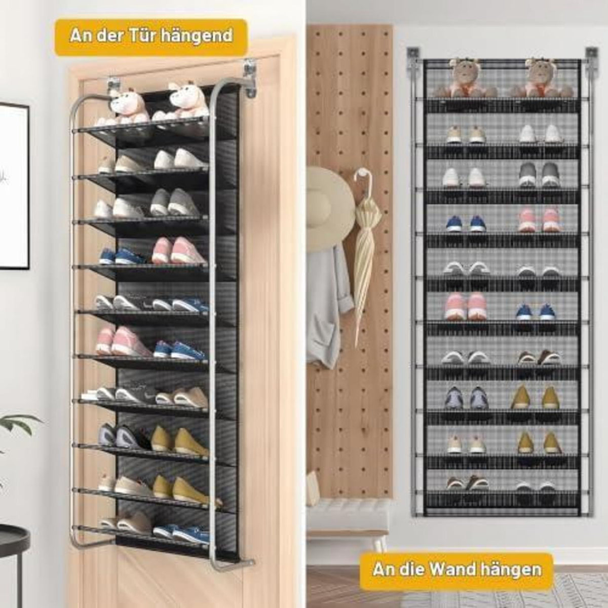 Verstellbares Schuhregal über Tür – 10-Tier Organizer