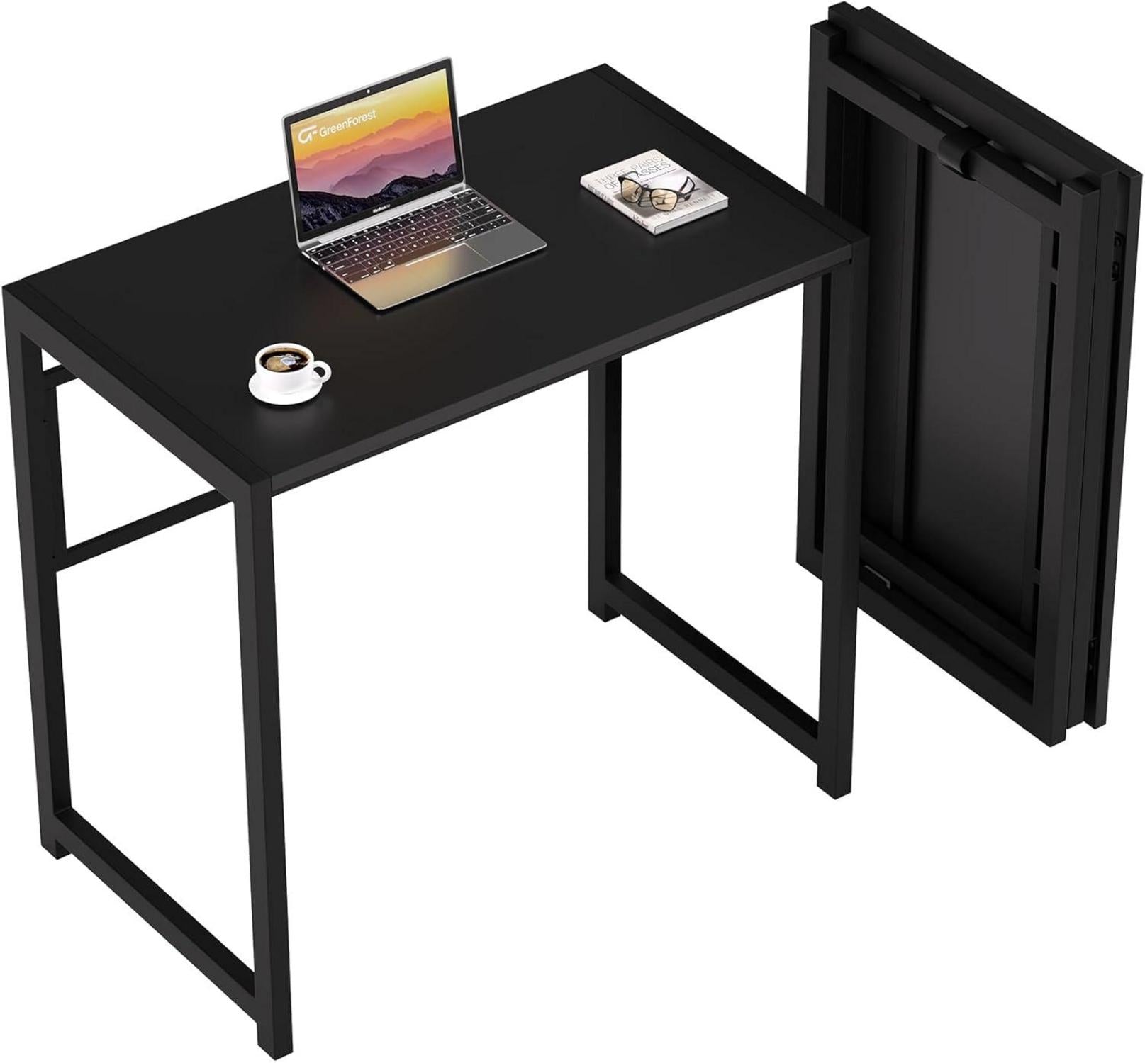 Klappbarer Schreibtisch 80x48 cm Schwarz Stabil & Platzsparend