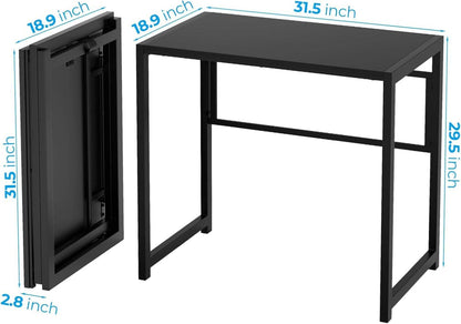 Klappbarer Schreibtisch 80x48 cm Schwarz Stabil & Platzsparend