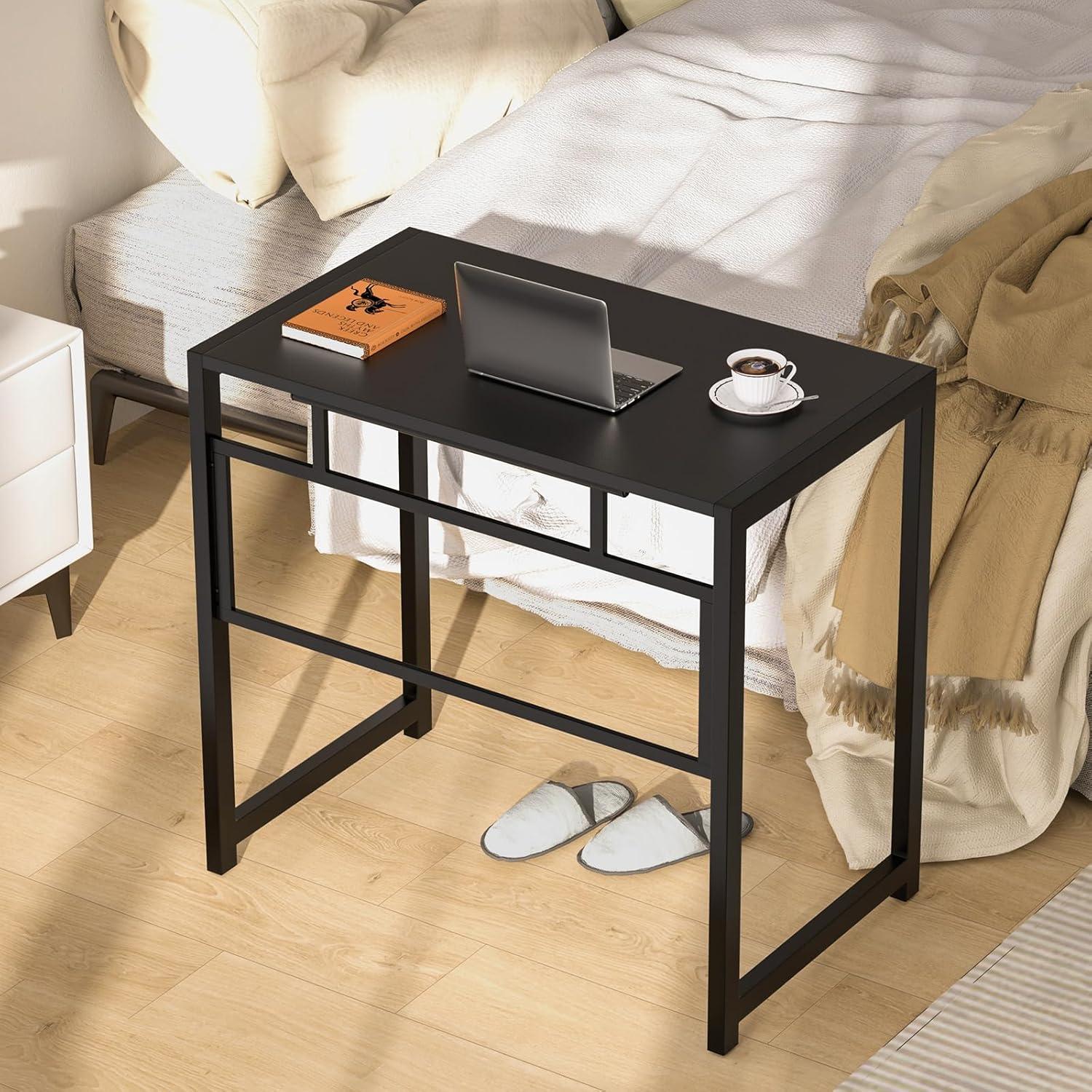 Kleiner Klappbarer Schreibtisch 80x48 cm Schwarz Home Office