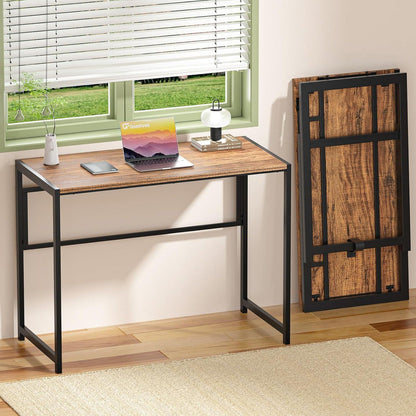 Kleiner Klappbarer Schreibtisch 100x48 cm Beige Home Office