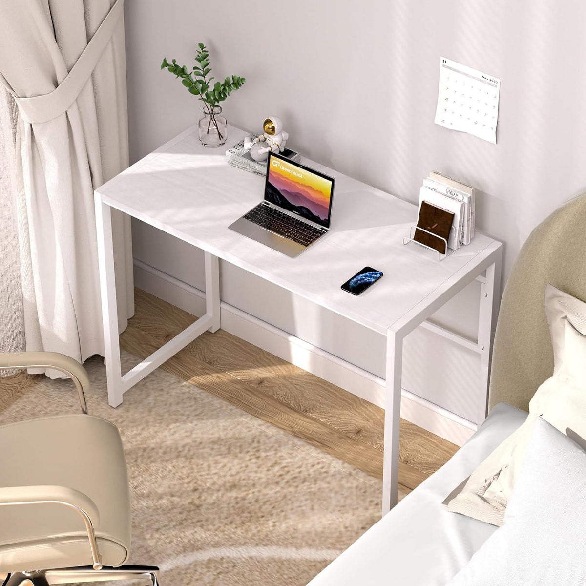Klappbarer Schreibtisch 100 x 48 cm Weiß Stabile Struktur