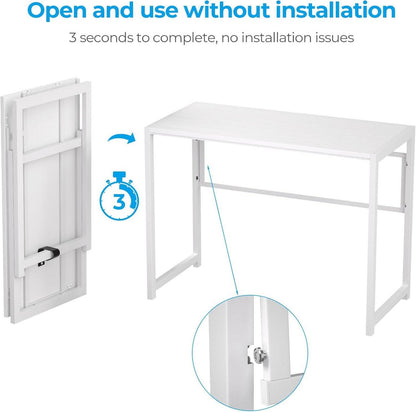 Klappbarer Schreibtisch 100x48 cm, Keine Montage, Home