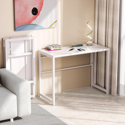 Kleiner Klappbarer Schreibtisch 100x48 cm Weiß Home Office