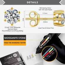 Moissanite Ohrringe Silber 925 Damen 2 Karat VVS1 D 14K Gold