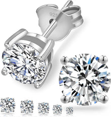 Elegante Moissanite Ohrstecker 925 Silber VVS1 D 14K Gold