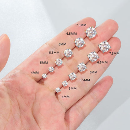 Moissanite Ohrringe Silber 925 Damen 1,2 Karat D VVS1 14K Weißgold