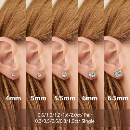 Moissanite Ohrringe Silber 925 0,6/1/1,2/1,6/2/3 Karat Diamant Ohrstecker
