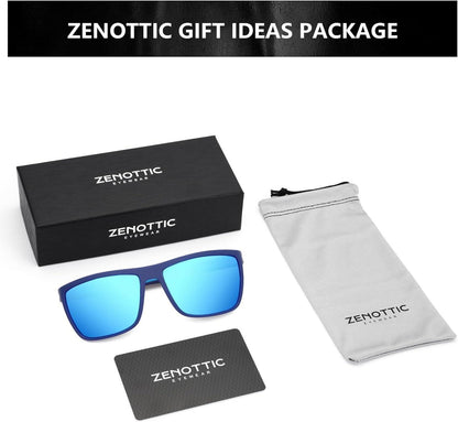 Polarisierte Herren Sonnenbrille TR90 Rahmen Blau UV400 Schutz