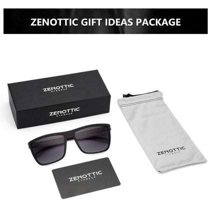 Polarisierte TR90 Sonnenbrille Herren UV400 Schutz Schwarz