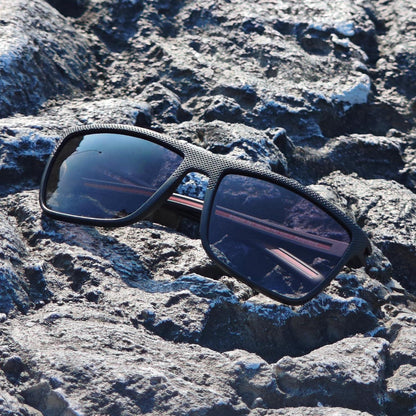 Herren Sonnenbrille Polarisiert TR90 Rahmen UV400 Schutz Schwarz/Grau