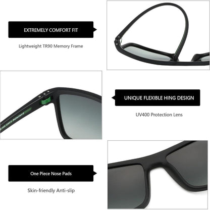 Polarisierte TR90 Herren Sonnenbrille UV400 Schutz Schwarz
