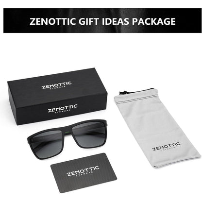 Polarisierte TR90 Herren Sonnenbrille UV400 Schutz Schwarz