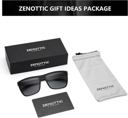 Polarisierte Herren TR90 Sonnenbrille UV400 Schutz Schwarz Grün
