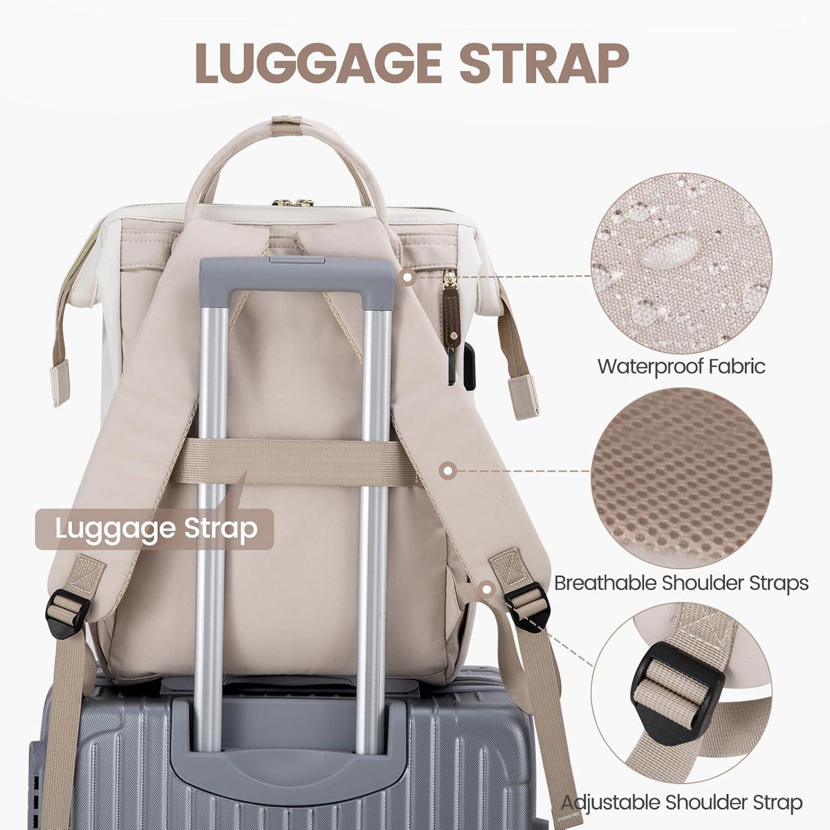 Großer Damen Laptop Rucksack 15.6 Zoll Schulrucksack Teenager Mädchen Business