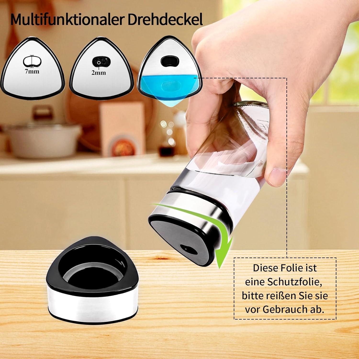 Herzform Gewürzgläser Set 24tlg. 100ml Drehdeckel Gourmets Schwarz