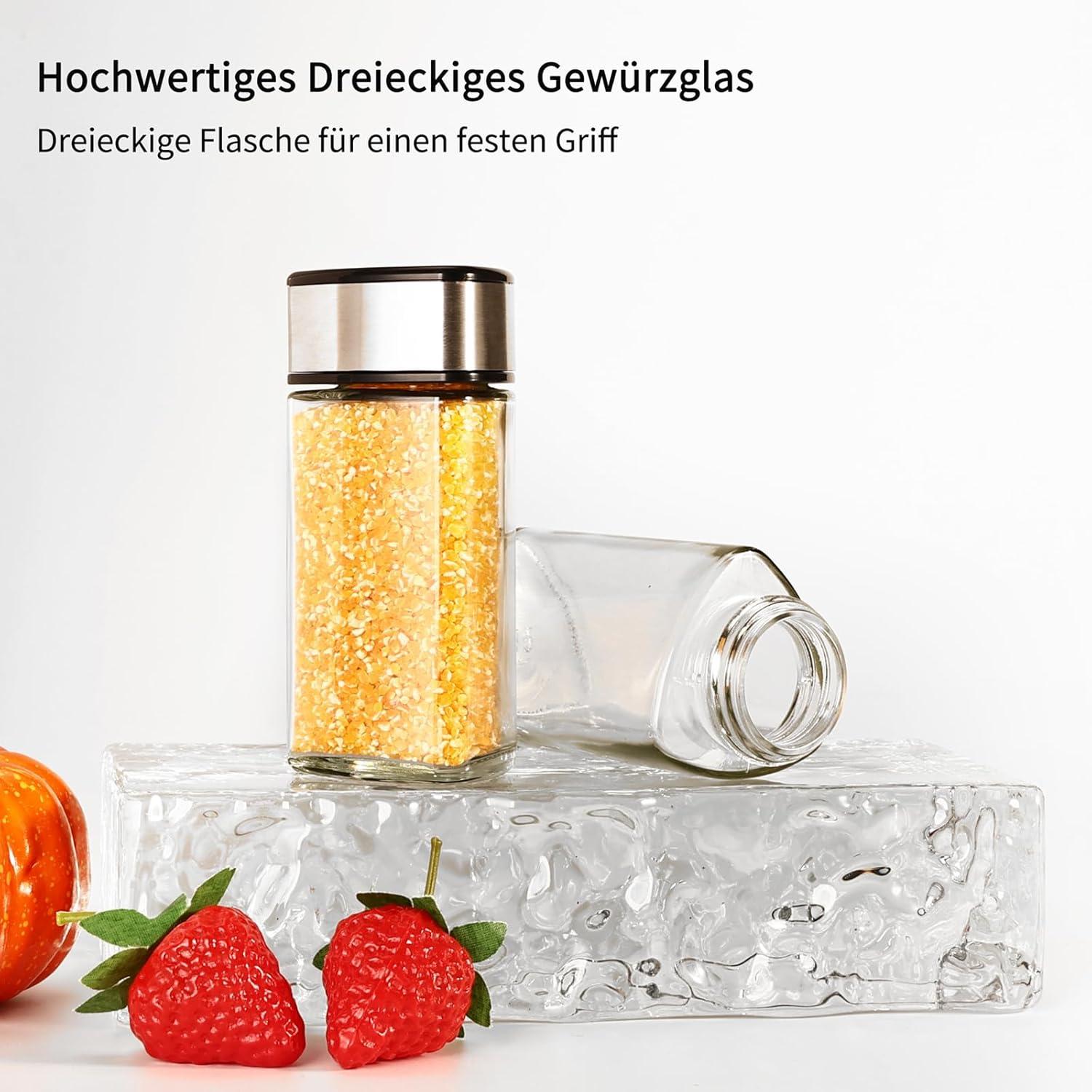 Einzigartiges Gewürzgläser Set 24-teilig Herzform 100ml Drehdeckel