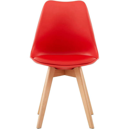 4 Esszimmerstühle skandinavisches Design, rot