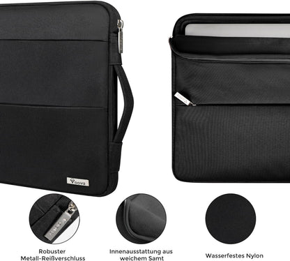 Voova Laptop Sleeve 15 Zoll Wasserdicht Schwarz Oxford Stoff