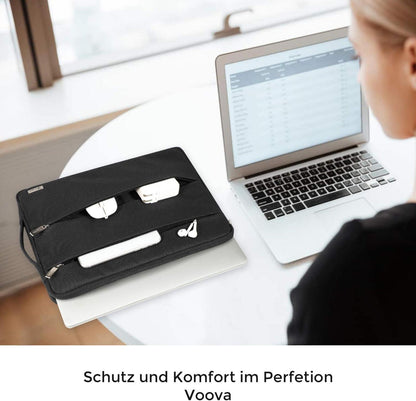 Voova Laptop Sleeve 15 Zoll Wasserdicht Schwarz Oxford Stoff