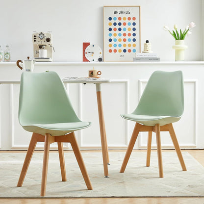 Esszimmerstuhl Set 8er – Skandinavisch, Eiscreme Grün