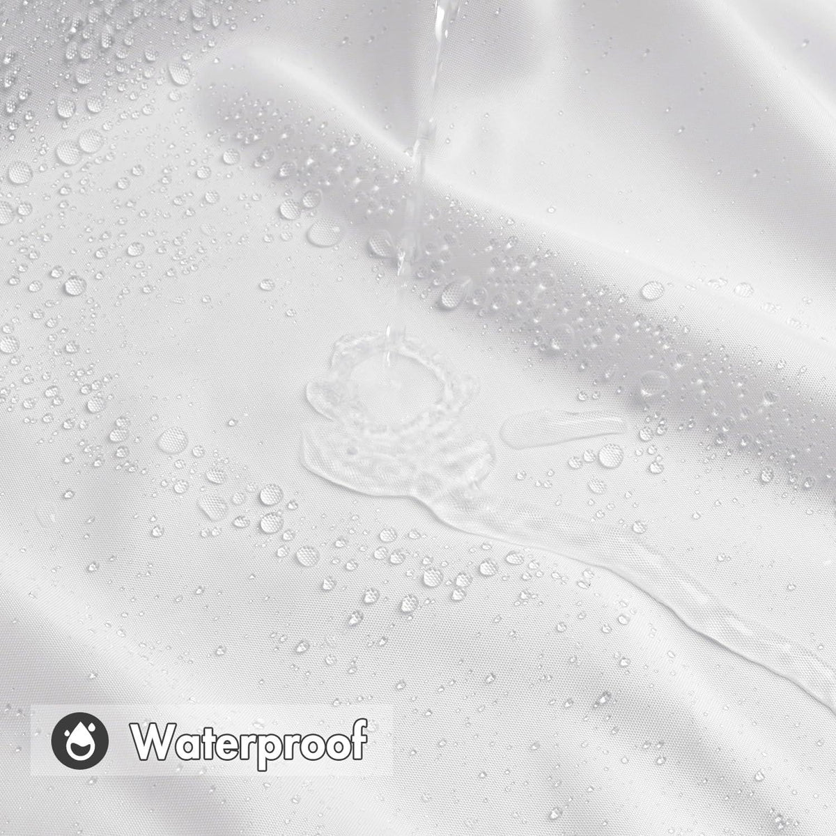 MIULEE Duschvorhang Weiß 240x200cm Wasserdicht mit Bleistreifen 100% Polyester und 16 Duschvorhanghaken