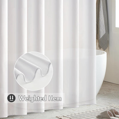 Duschvorhang Weiß 240x200cm Wasserdicht Anti-Schimmel Bad Textil