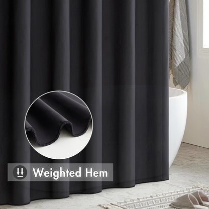 Duschvorhang 180x180cm Schwarz Wasserdicht Anti-schimmel
