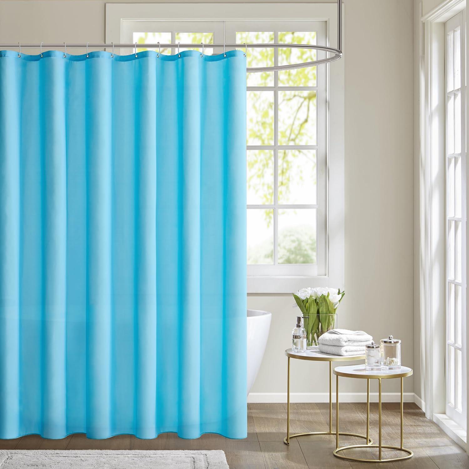 Duschvorhang 120x180cm Hellblau Wasserdicht Anti-Schimmel