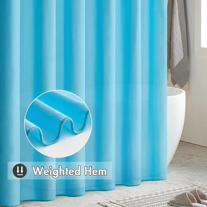 Duschvorhang 120x180cm Hellblau Wasserdicht Anti-schimmel Textil Waschbar