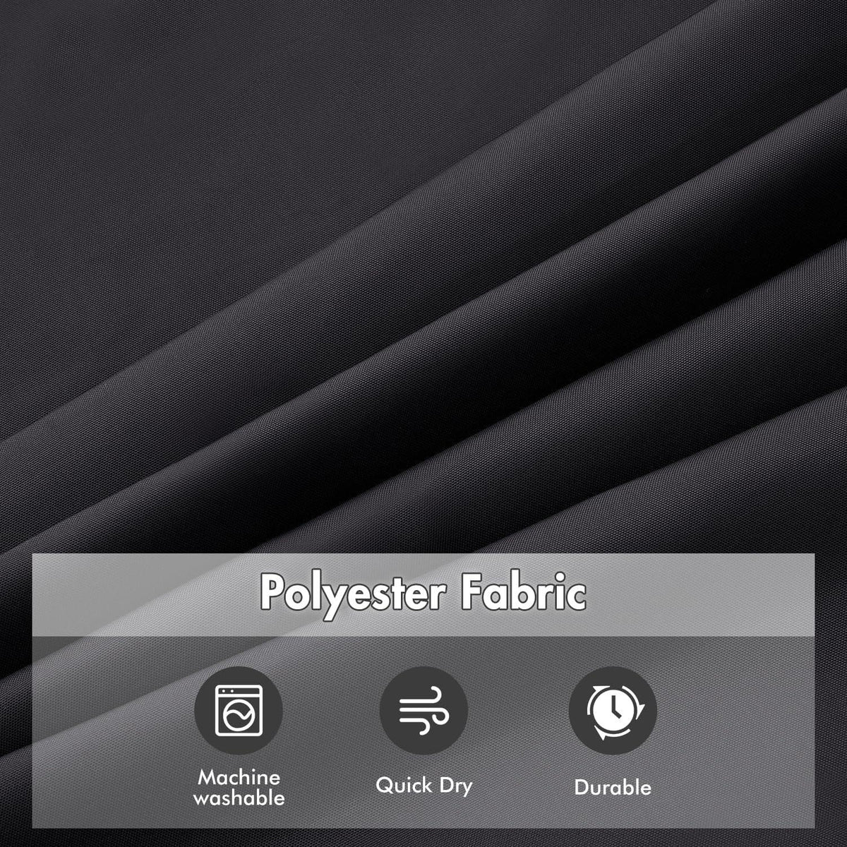 Duschvorhang 200x240cm Schwarz Wasserdicht Textil Schimmelresistent 14